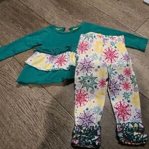 Ruffle Butts Teal and Multicolor Toddler Set
